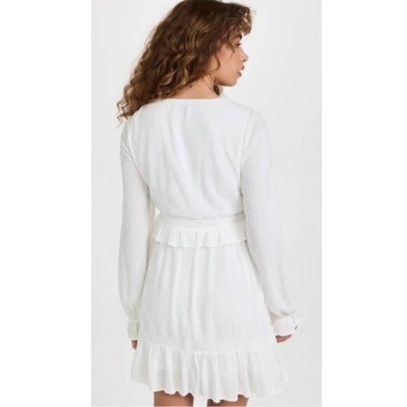 PAIGE  Odelise Long Sleeve Mini Dress in White Size S - Picture 6 of 12
